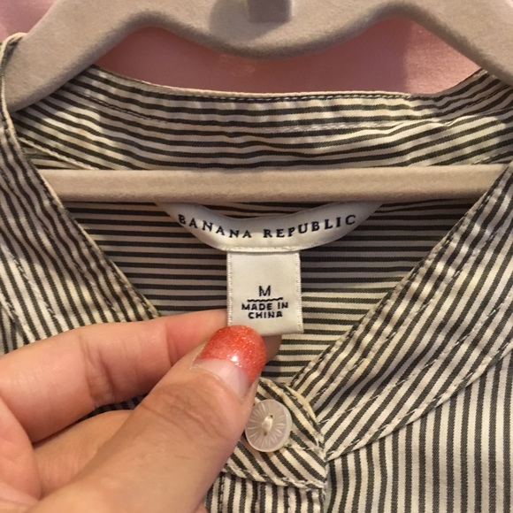 Ochre and olive pinstriped button up tunic**3/$25 - Picture 6 of 6